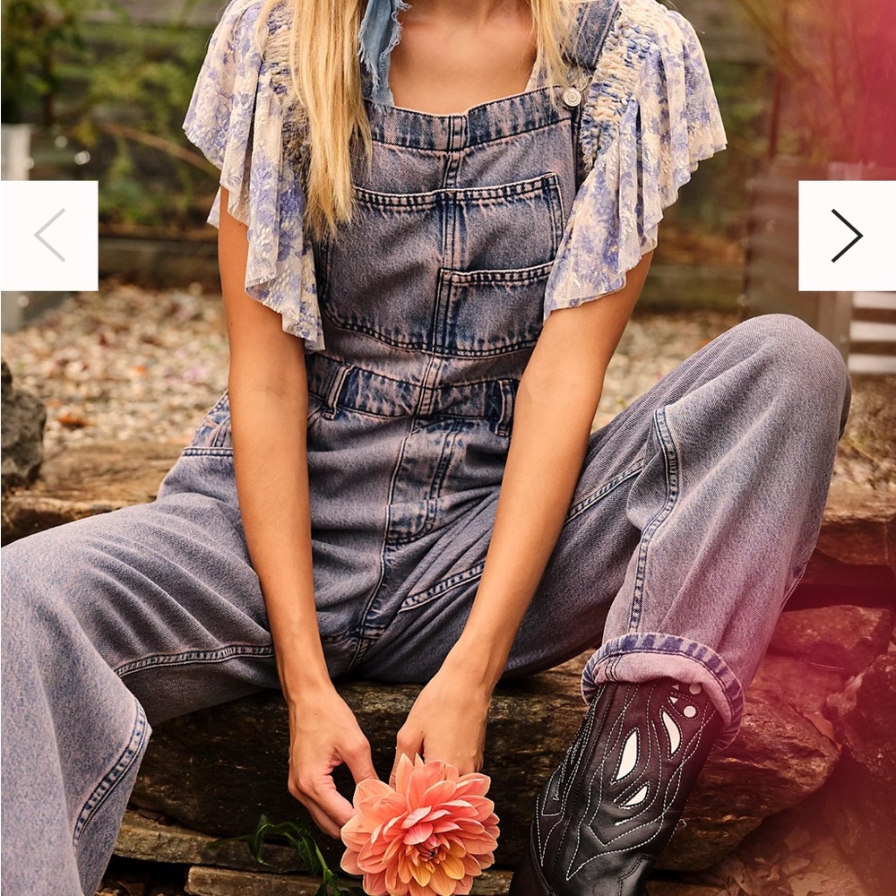 Free People • Ziggy Denim Overalls • Size XS • Pink Dream Wash
